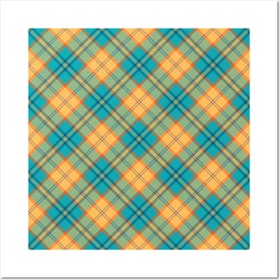 Kingfisher Tartan Rotated Posters and Art